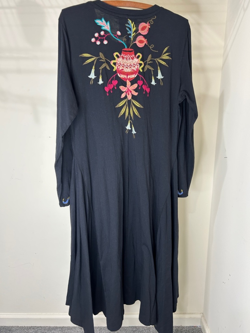 NWT JOHNNY WAS Amarylla Handkerchief Knit Dress Black Size Large - Picture 6 of 16
